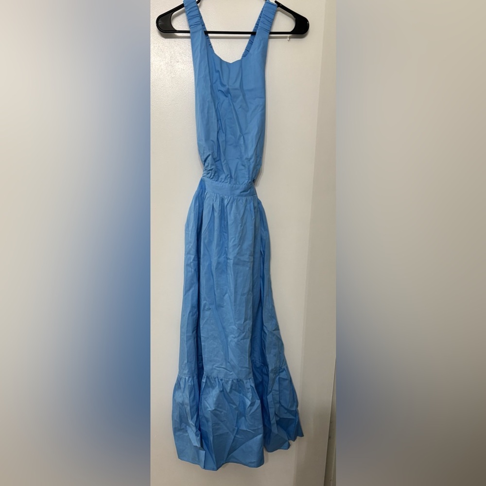 English Factory Sky Blue Backless Maxi Dress